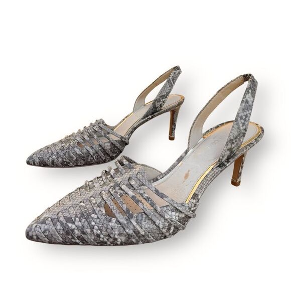 Kenneth Cole New York Riley Slingback Pump in Light Grey Faux Leather size 9.5 - Picture 13 of 14